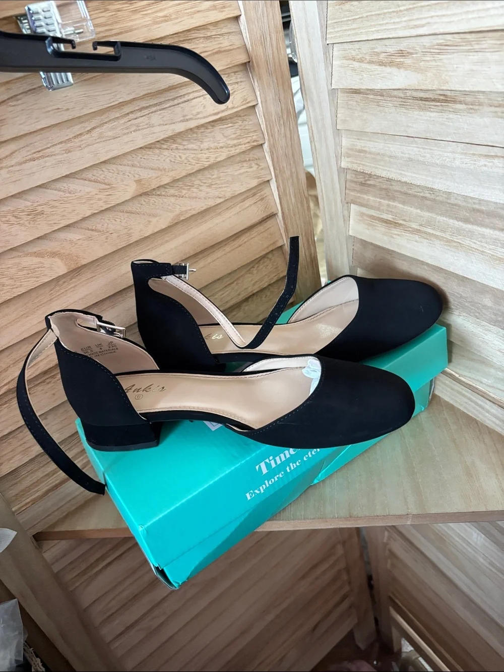 Ankle-Strap Black Women’s Shoes 6
